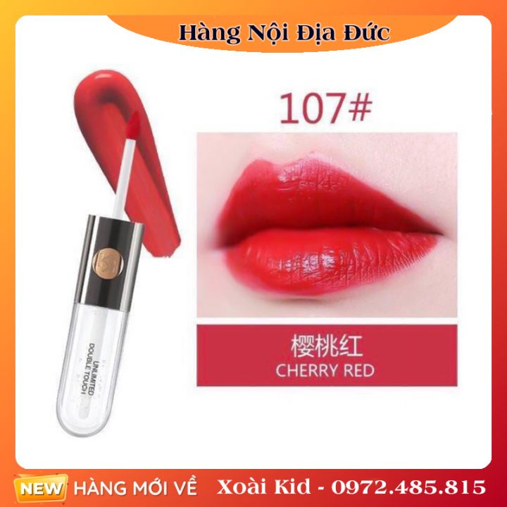 Son Kiko 2 đầu - KIKO UNLIMITED DOUBLE TOUCH (2 đầu: lì + bóng)- son kem siêu lì lâu trôi - không khô môi- Nội địa Đức