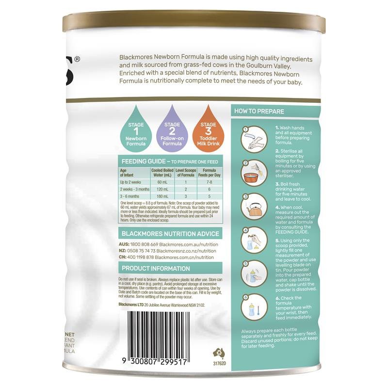 Sữa Bột Blackmores Newborn Formula 1 900g (BM1)