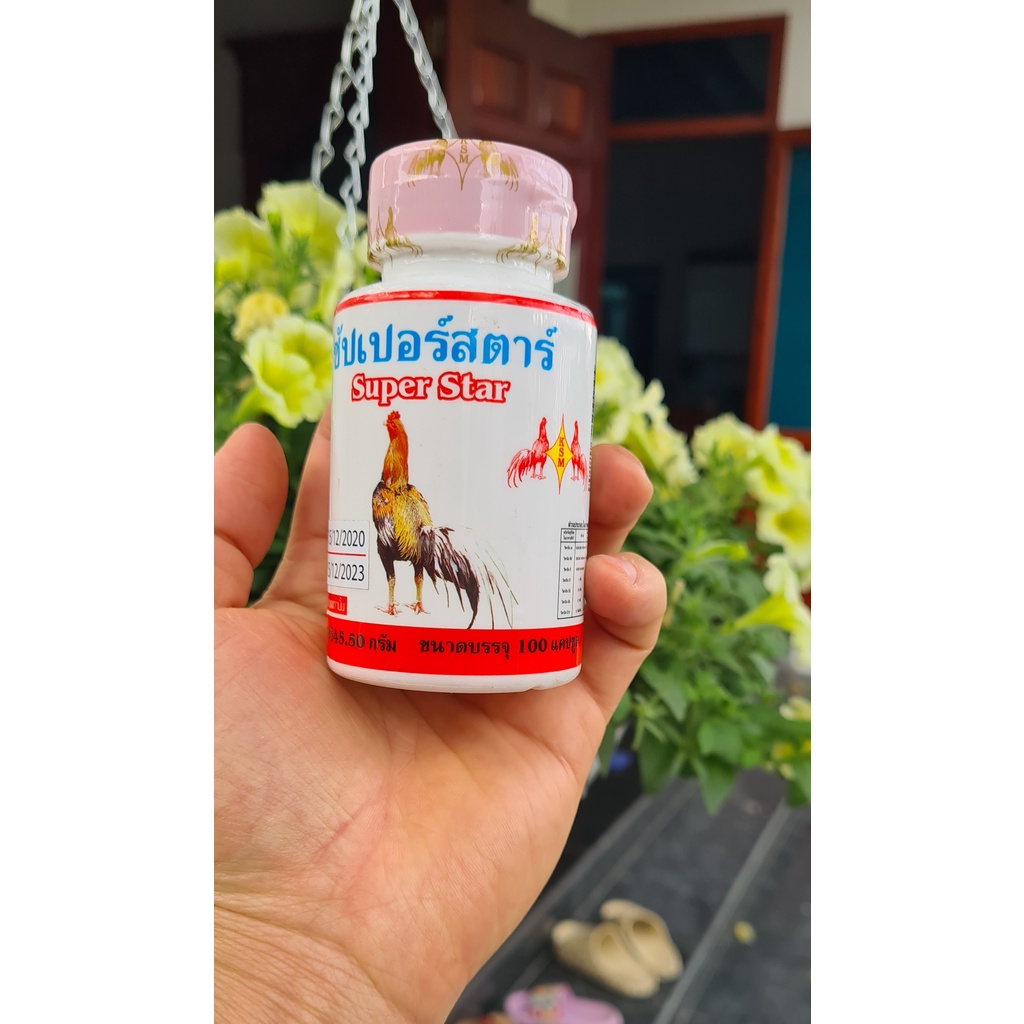 SUPER STAR -  VIÊN BỔ GÂN GỐI ĐỎ CHO GÀ- BỔ GÂN, BỔ GỐI, TĂNG SỨC MẠNH CƠ BẮP. LỌ 100 VIÊN.