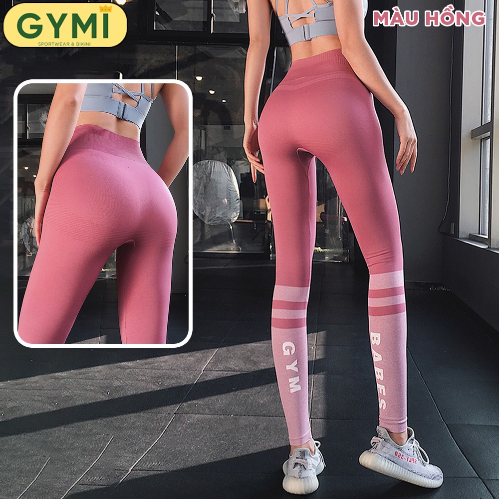 Quần tâp gym yoga nữ Babes Gym QD09 dáng legging dài thể thao lưng cao nâng mông chân phối màu