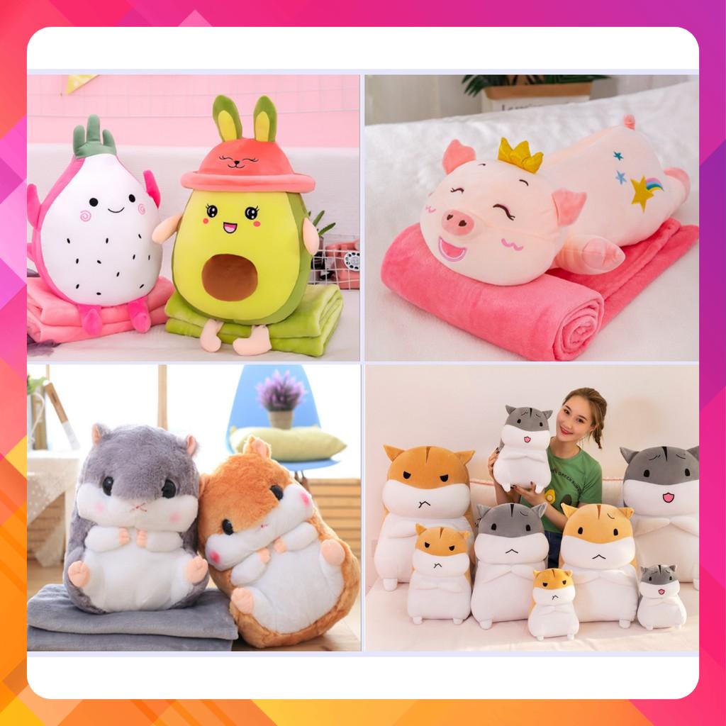 QUÀ TẶNG BỘ GỐI MỀN HÌNH THÚ, TRÁI CÂY DỄ THƯƠNG