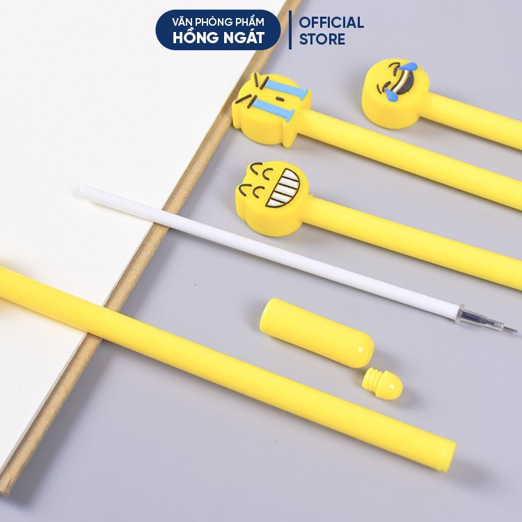 Bút bi cute cảm xúc, bút bi nước mực gel đen ngòi 0.5mm nhiều màu dễ thương đồ dùng học tập văn phòng phẩm B29