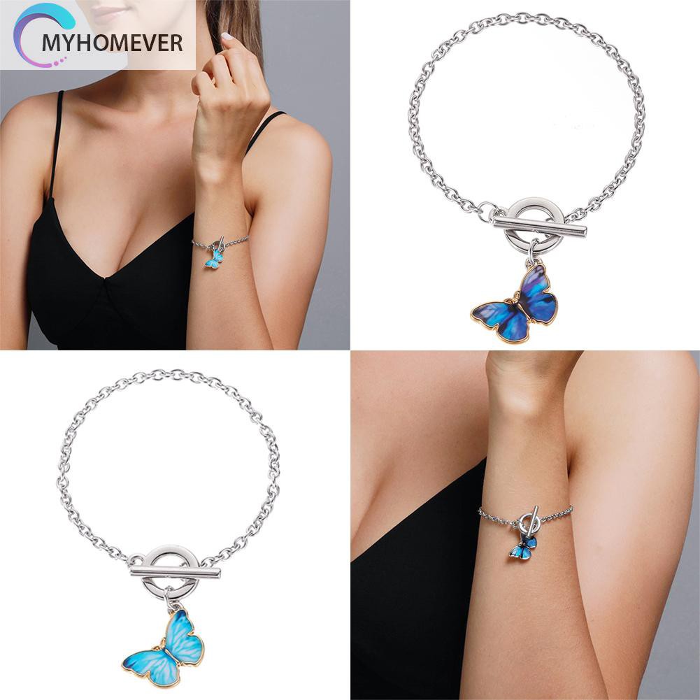 Vòng Tay Mặt Hình Bướm Đơn Giản Dành Cho Nữ