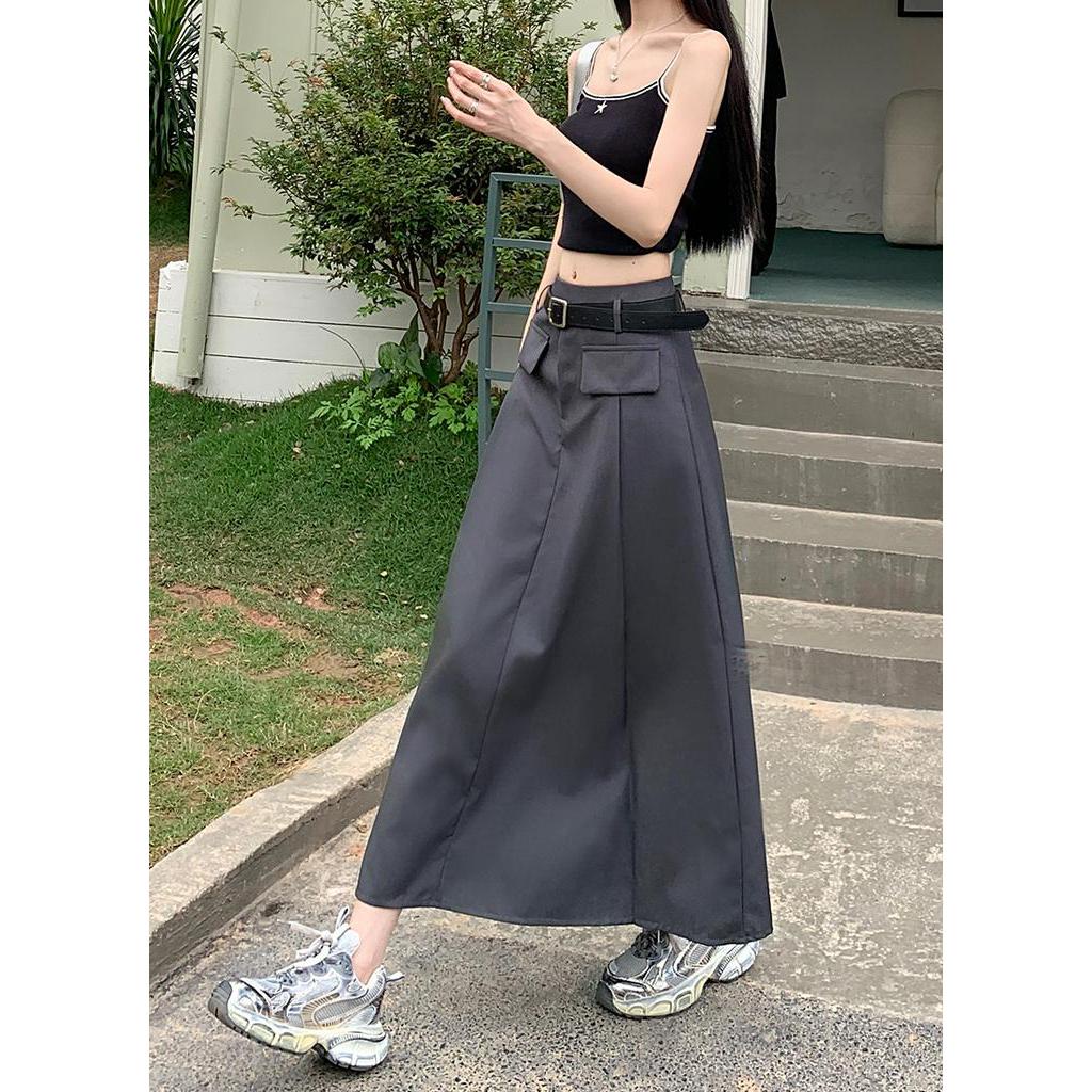 Chân Váy Chữ a Lưng Cao Dáng Dài Kèm Thắt Lưng Phong Cách Thời Trang Mùa Hè Hàng Mới 65112