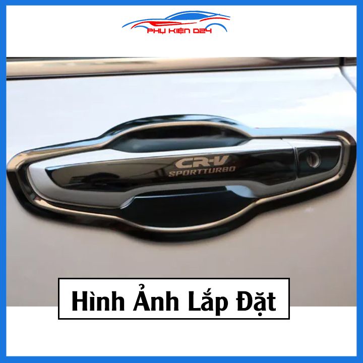 Ốp tay hõm CRV 2018-2019-2020-2021-2022 mạ crom, vân cacbon, titan chống trầy bảo vệ cửa xe ô tô
