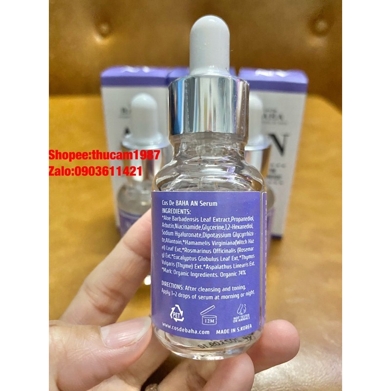 Serum trắng sáng da giảm thâm, hắc sắc tố da Cos De BAHA Arbutin 5% + Niacinamide 5% 30ml.