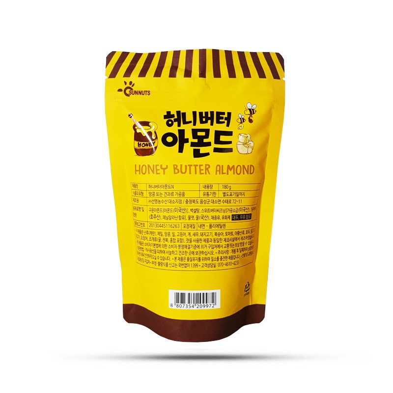 Hạnh Nhân Tẩm Bơ Mật Ong Sunnuts Hàn Quốc 180g