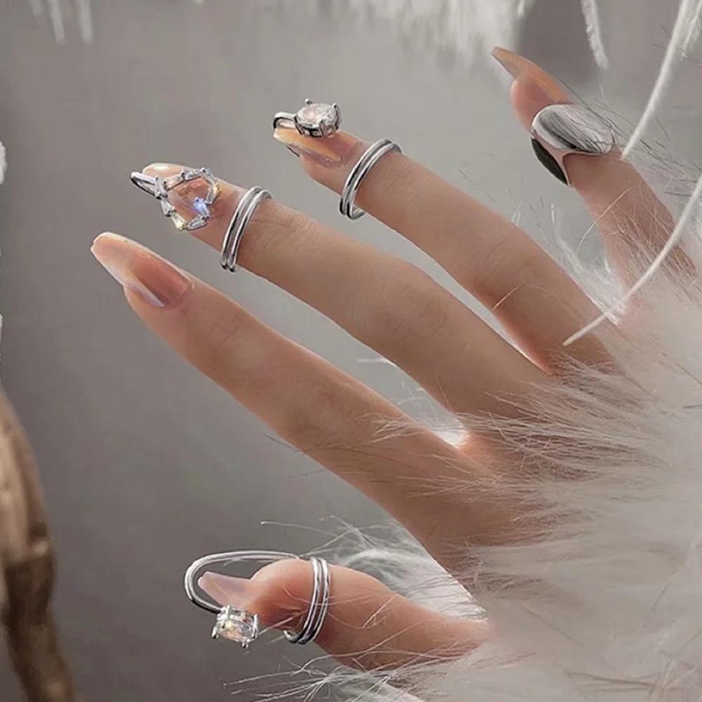 Nhẫn MOCHO Trang Trí Móng Nghệ Thuật Cho Nữ|Vỏ Bọc Bảo Vệ Ngón Tay Bằng Kim Loại Cho Nữ