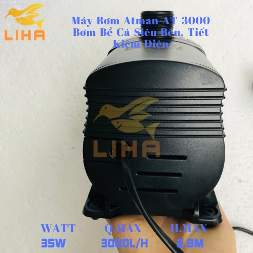 Máy Bơm Atman AT-3000 (35W-3000L/H-2.8M) - Bơm Nước Bể Cá Siêu Bền, Tiết Kiệm Điện