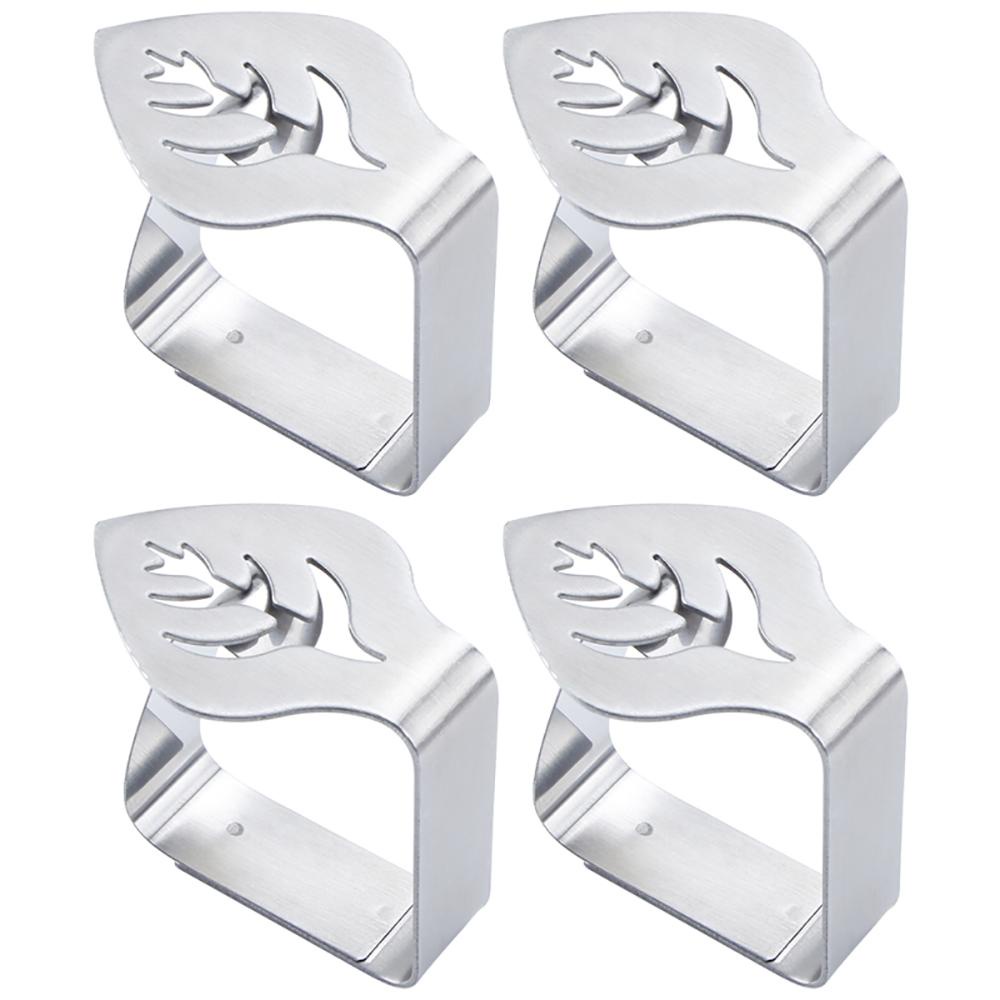 1 / 4 Kẹp Khăn Trải Bàn Hình Chiếc Lá Độc Đáo Trang Trí Nhà Cửa / Tiệc Cưới