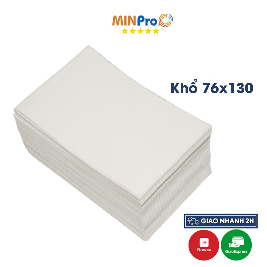 20 Tờ giấy in nhiệt MINPRO tự dính 3 lớp 76x130 in đơn Shopee sẵn bóc dán tiện lợi