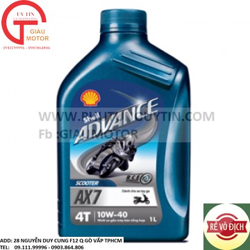 NHỚT SHELL ADVANCE AX7 SCOOTER 10W40 0.8L