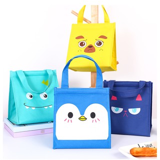 TÚI GIỮ NHIỆT ĐỰNG HỘP CƠM VĂN PHÒNG HỘP CƠM BENTO 2 LỚP NHÔM DÀY - HÌNH THÚ DỄ THƯƠNG CUTE