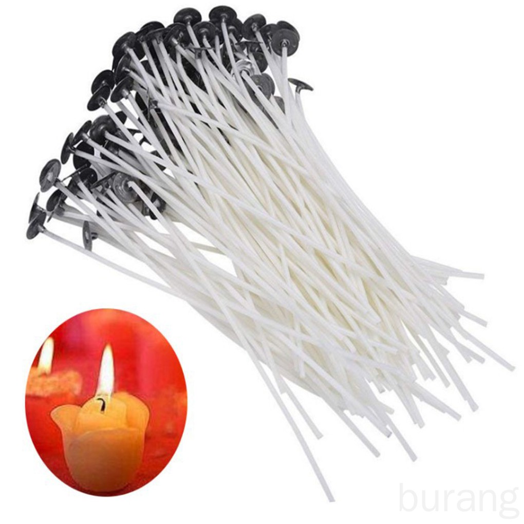 Bộ 100 cái lõi bấc nến màu trắng bằng cotton