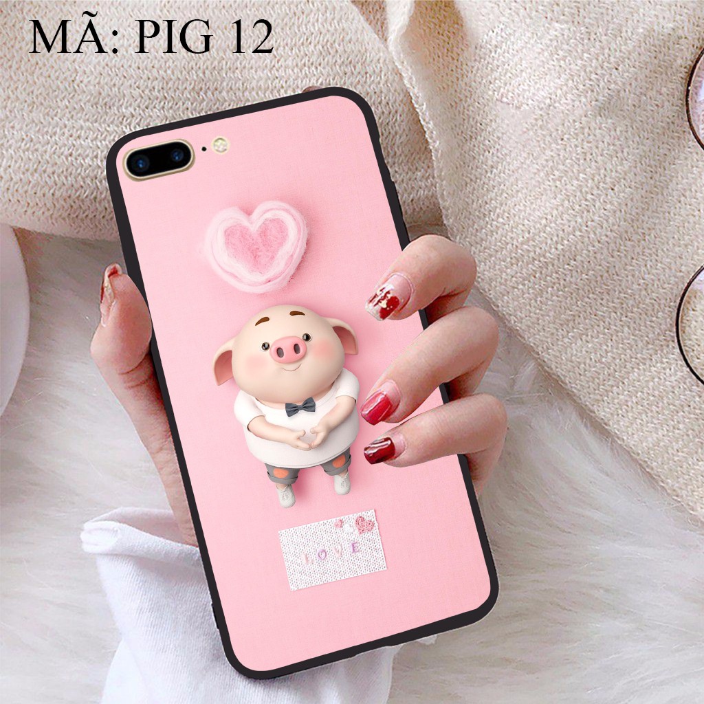 Ốp lưng iPhone 7 Plus viền dẻo TPU BST Lợn Tết