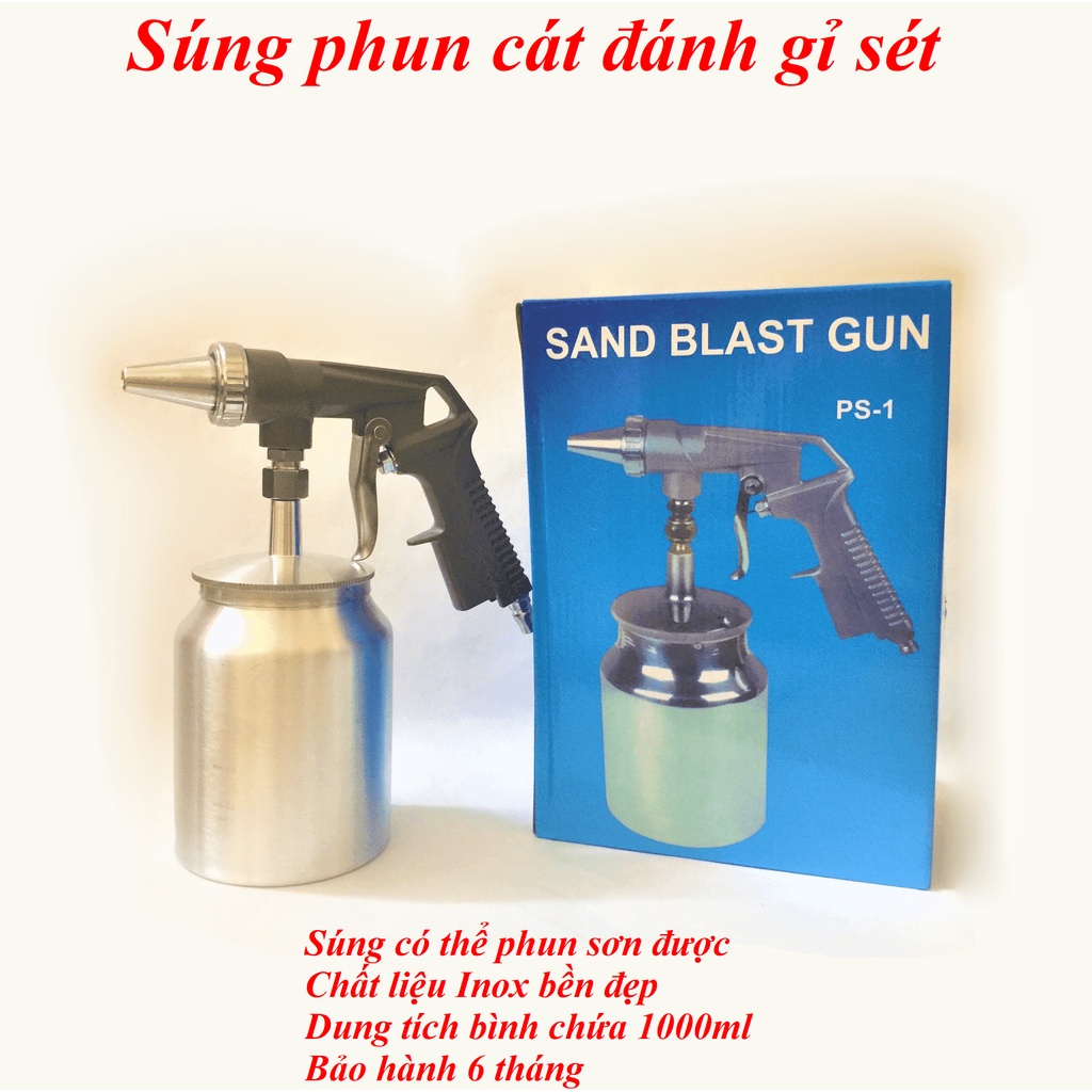 Máy phun cát đánh gỉ sét  Đài Loan - Phun được sơn, siêu bền - Lực phun mạnh - Bảo hành 6 tháng