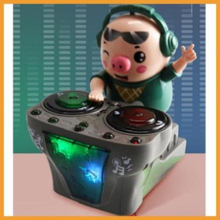 (Nowship HCM) Chú heo chơi DJ siêu dễ thương năng động nhảy theo nhạc và đèn cho bé