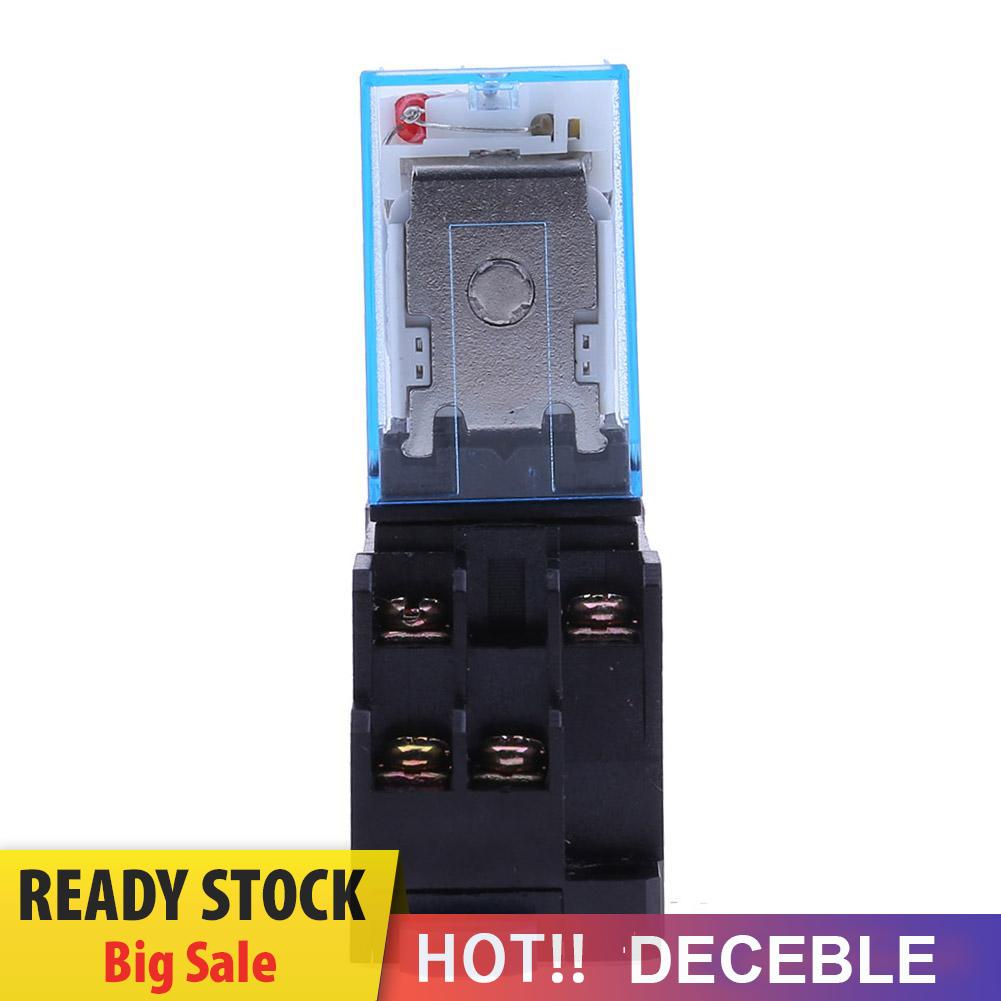 deceble 220V 10A LY2NJ Mini 8 Pin Coil Power Electric Relay With Socket Base Black