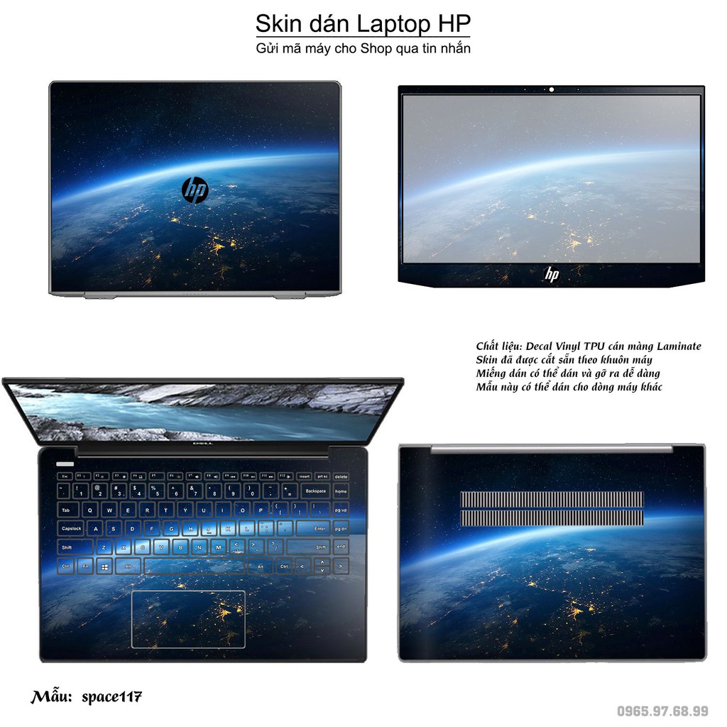 Skin dán Laptop HP in hình không gian nhiều mẫu 20 (inbox mã máy cho Shop)