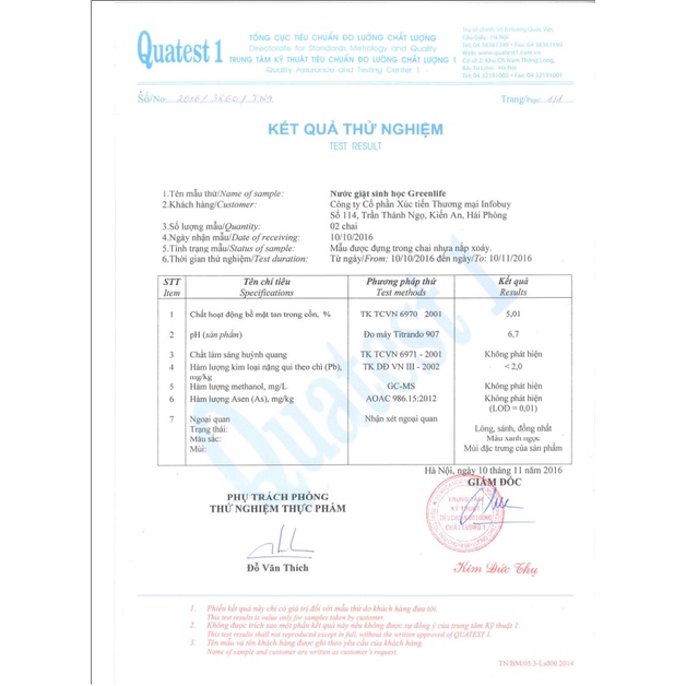 Nước giặt sinh học Greenlife 4l