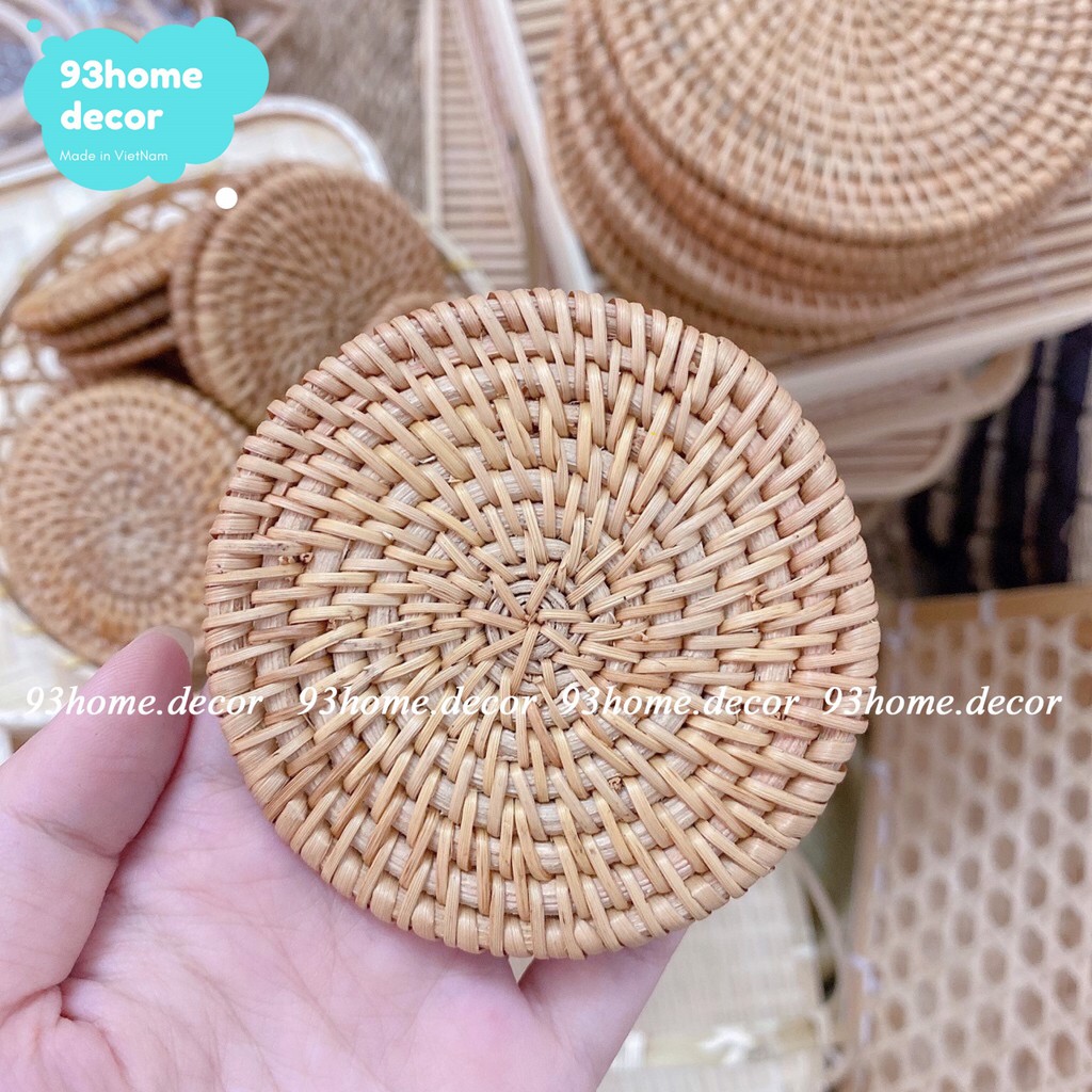 Tấm lót cốc mây , bát , đĩa mây lót ly mây handmade kiểu dáng đơn giản tiện dụng, lót chén guột mây tre đan