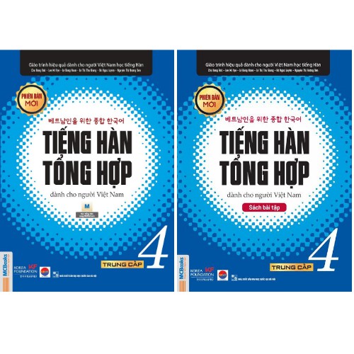 Sách - Combo Tiếng Hàn Tổng Hợp Dành Cho Người Việt Nam - Trung Cấp 4 (bản 1 màu) tặng kèm bút ngộ nghĩnh