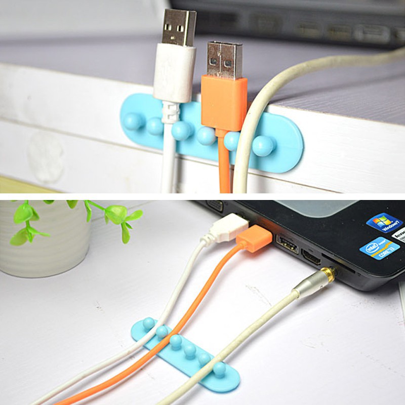 Bộ 2 thanh nhựa kẹp dây điện thoại/ máy tính gắn tường