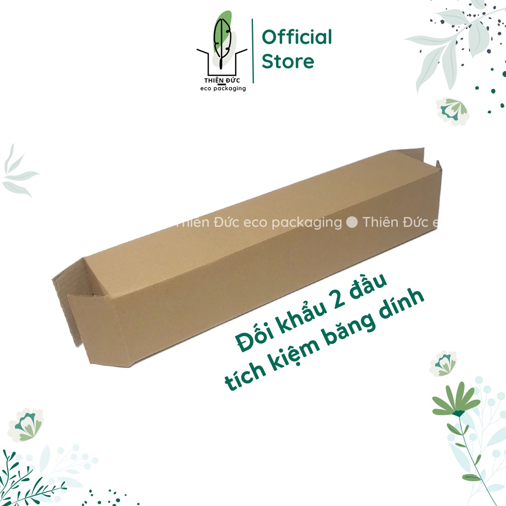 Combo 40 hộp giấy carton 50x10x10 cm dáng dài. Thùng ship cod đựng ván gỗ, hoa khô... 52x10x10 cm
