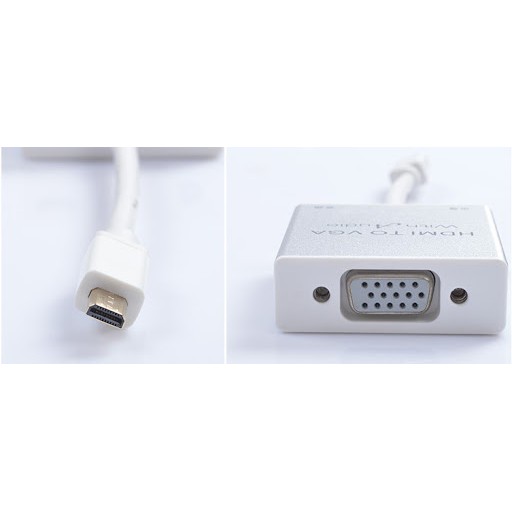 [Mã ELHACE giảm 4% đơn 300K] Cáp chuyển Micro HDMI sang VGA Có Audio - Full Box - Bảo Hành 1 Tháng