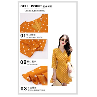 (SẴN S) Váy vàng chấm bi [ODER]