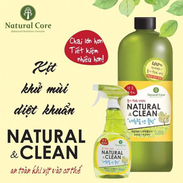 Xịt kháng khuẩn khử mùi Natural Clean 500ml