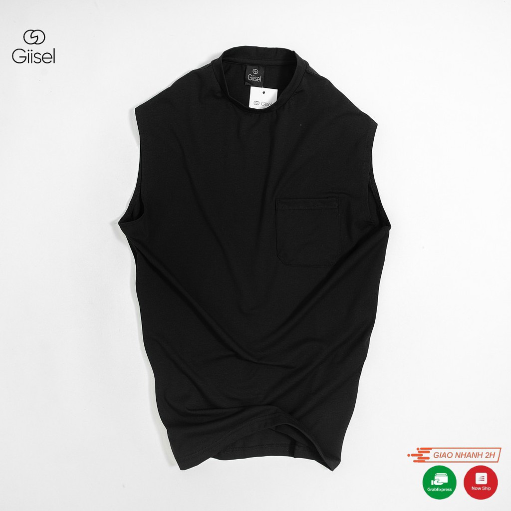 Áo thun 3 Lỗ TANKTOP TRƠN CÓ TÚI Unisex Basic Tee mùa hè phông trơn nam nữ oversize form rộng phong cách Hàn Quốc GIISEL