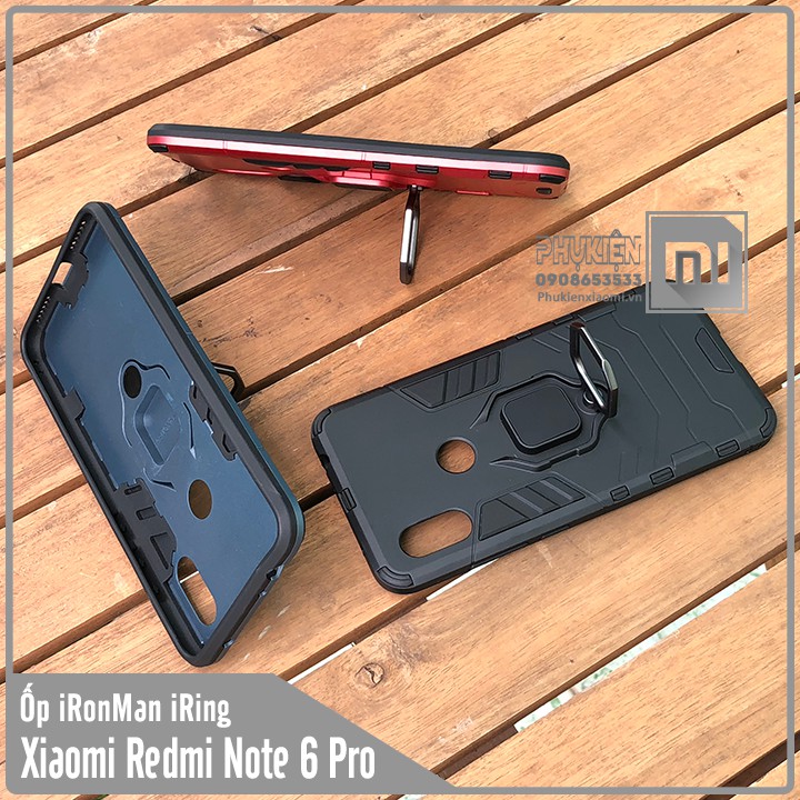 Ốp lưng Xiaomi Redmi Note 6 Pro iRON MAN IRING Nhựa PC cứng viền dẻo chống sốc