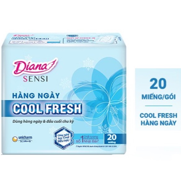 Băng Vệ Sinh Diana Hàng Ngày Sensi Cool Fresh Gói 20 Miếng