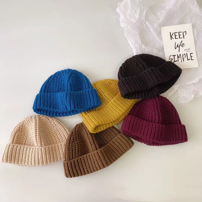 Mũ len beanie style Han Quốc siêu hot cho bé gái bé trai size 48-52cm