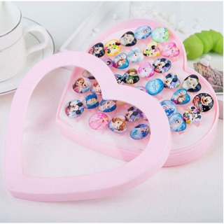 Hộp 36 Nhẫn Công Chúa Elsa bằng nhựa cho bé gái