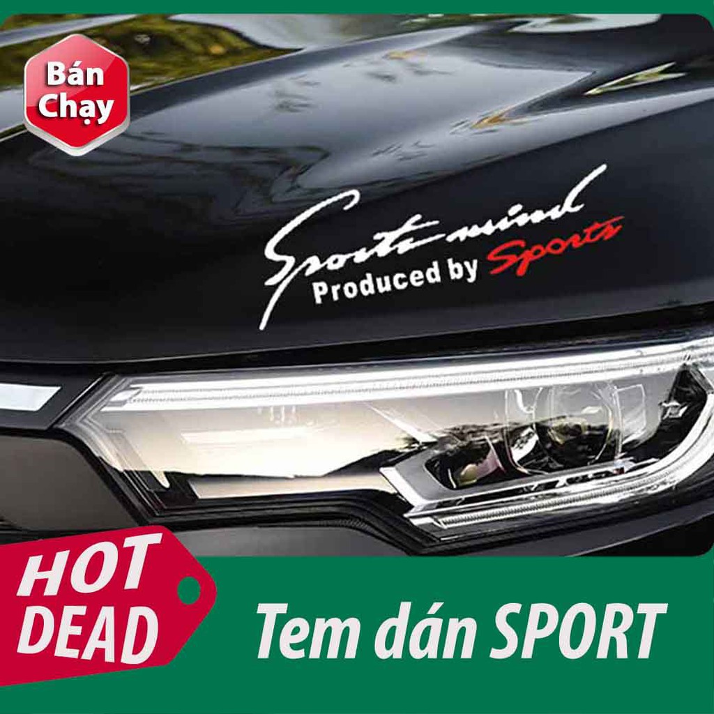 Tem Sport Mind Dán Xe Ô Tô - Tem Ô Tô Thể Thao - Dán Trang Trí Nắp Capô, Thân Xe Ô Tô