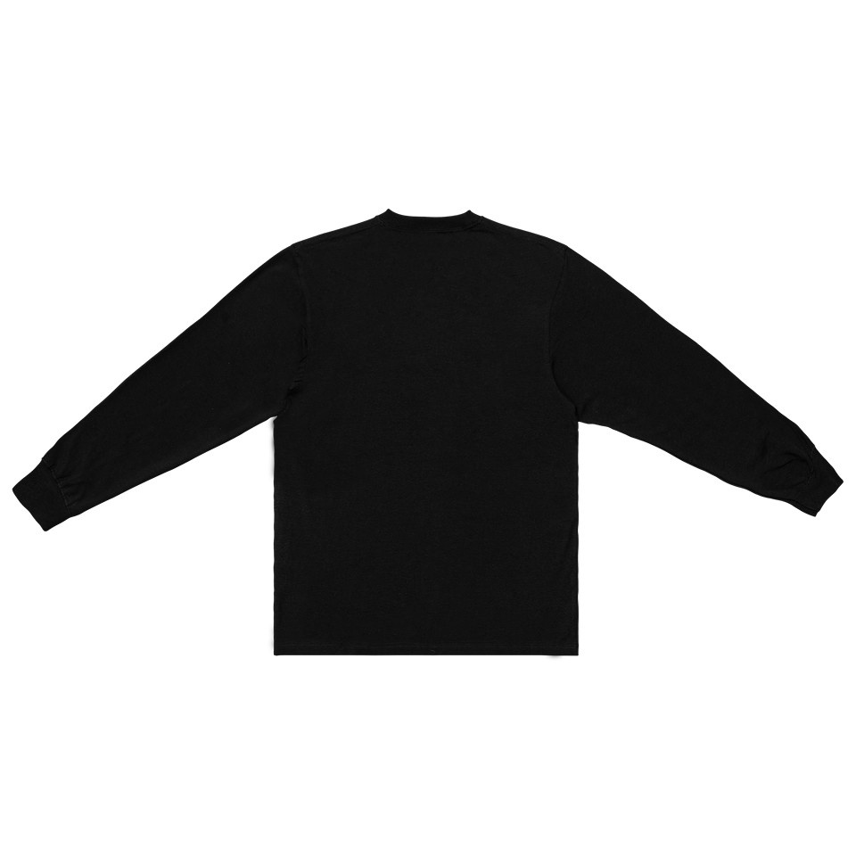 5THEWAY 5TW/RTW LS Traditional Fit Tee In Black/Orange Aka Áo Thun Đen Tay Dài Logo Cam