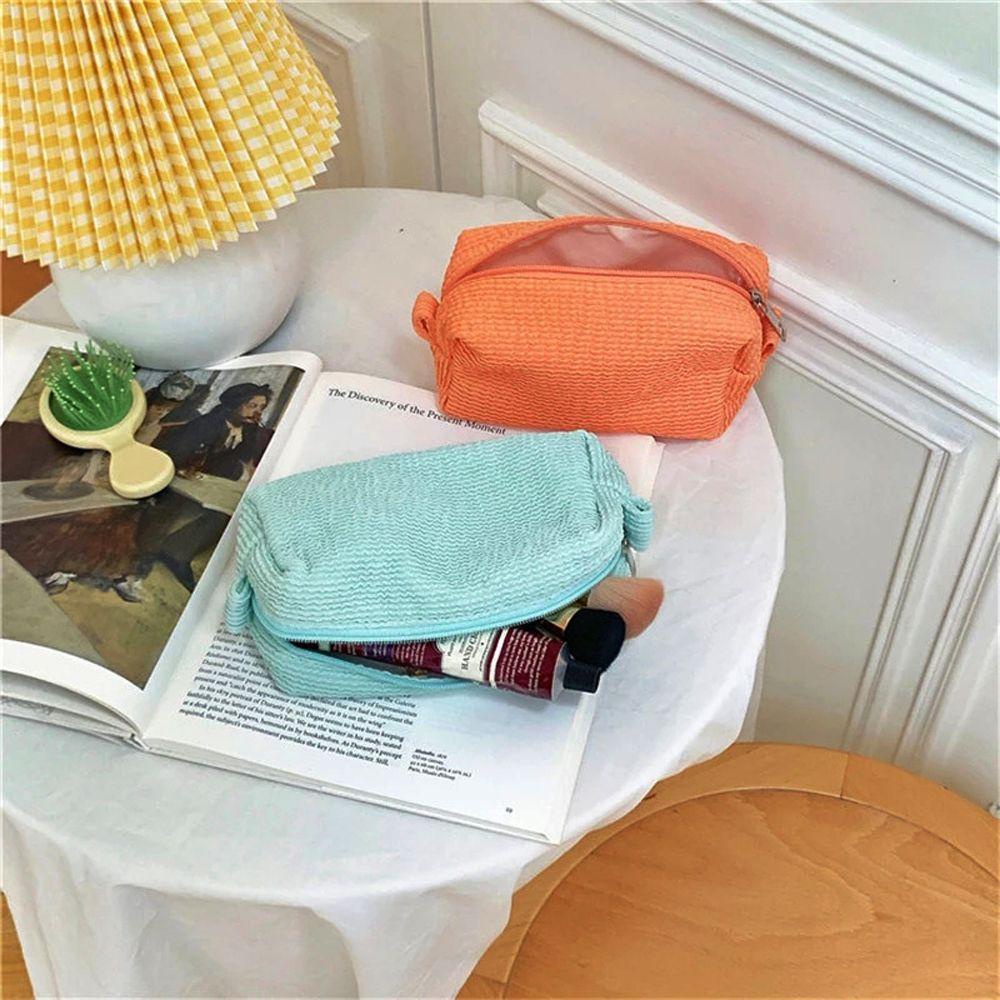 Somedayzl Túi Đựng Mỹ Phẩm / Đồ Trang Điểm Bằng Polyester Xếp Ly Màu Trơn Hình Hoạt Hình Snoopy Dùng