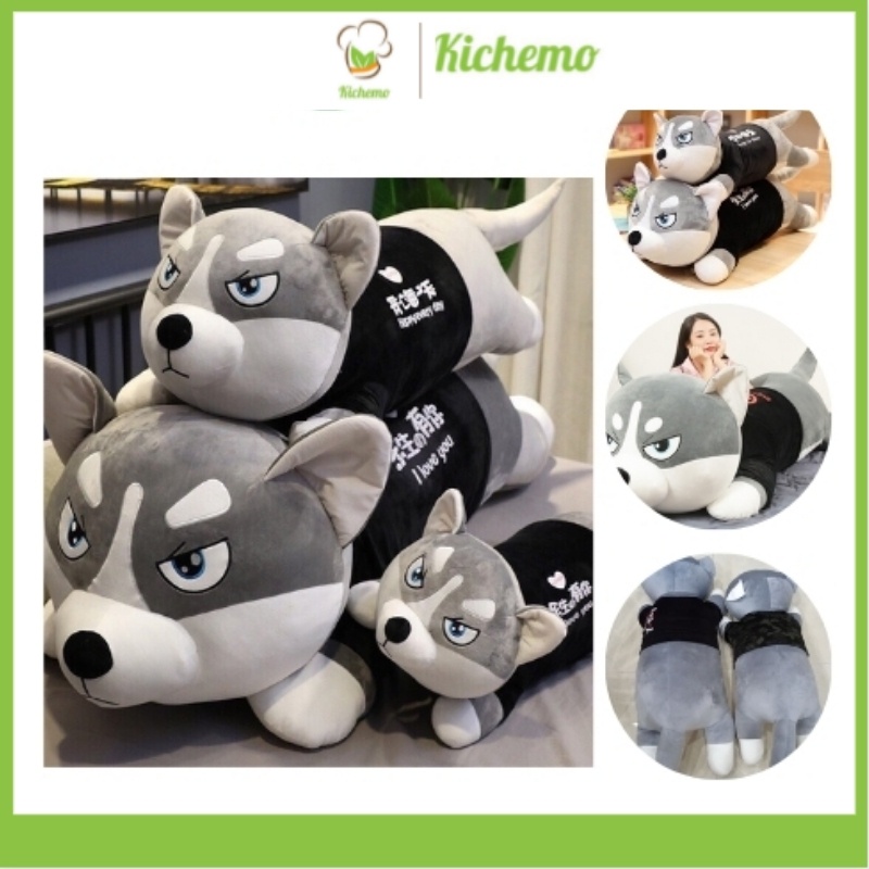 Gấu bông Chó Husky Siêu To Khổng Lồ - gối ôm chó ngáo