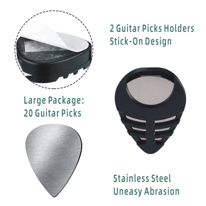 Set 20 Miếng Gảy Đàn Guitar Điện Bằng Kim Loại Hình Trái Tim