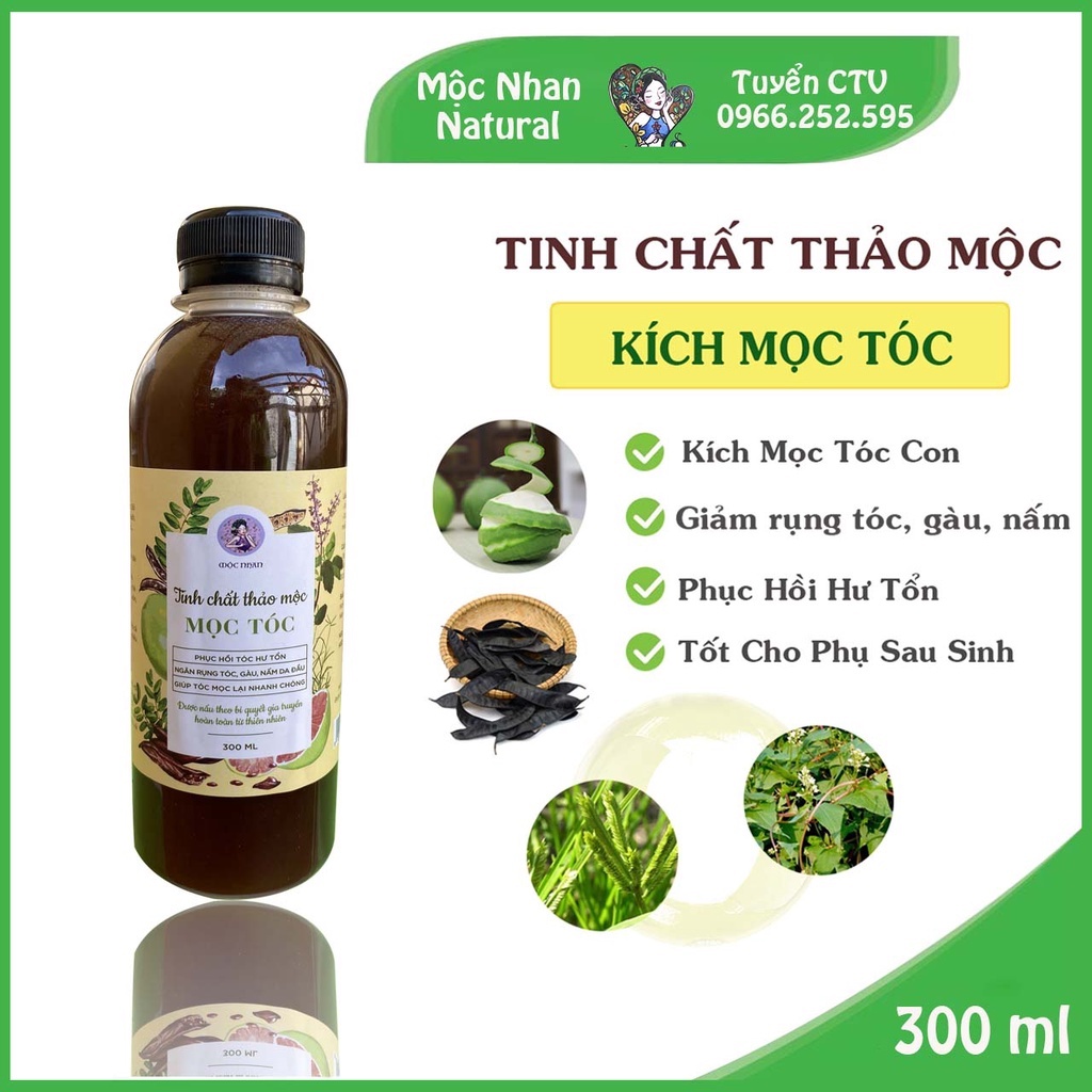 Tinh chất thảo mộc mọc tóc, tóc mọc siêu nhanh, siêu dài, siêu dày, Mộc Nhan Natural