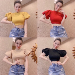Áo thun croptop tay bồng