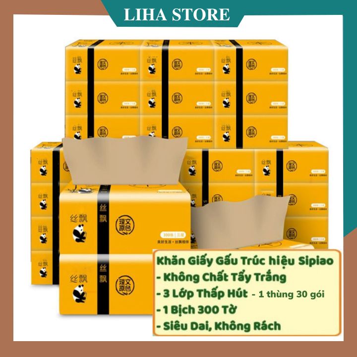 [ CHÍNH HÃNG ] Giấy gấu trúc 30 gói siêu dai, loại 300 tờ/gói cam kết hàng chuẩn