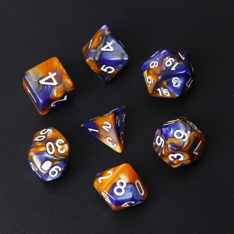 Set 7 xúc xắc đa diện phong cách D4-D20 chất lượng cao