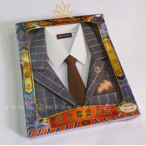 Bộ quần áo vest bằng giấy vàng mã cho nam mã quần áo cúng cho đàn ông, bố, cụ ông loại đẹp