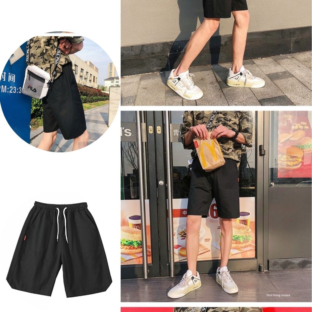 Quần SHORT TRƠN kaki unisex Sanvadio thể thao basic nam nữ oversize phong cách đường phố Hàn Quốc Ulzzang