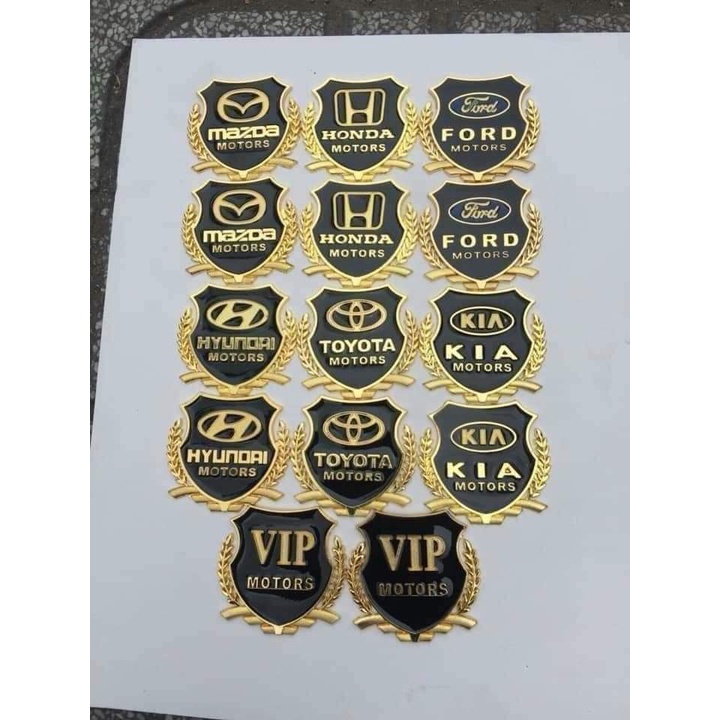 Bộ 02 Logo dán xe ô tô bông lúa các hãng trang trí