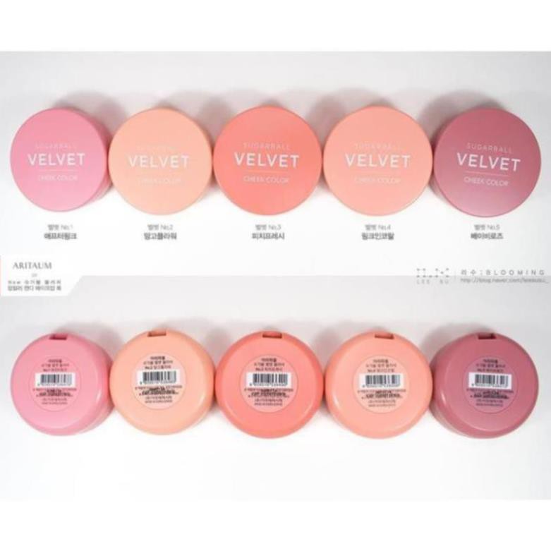 Phấn má hồng siêu lì Aritaum Sugarball Velvet Cheek Color