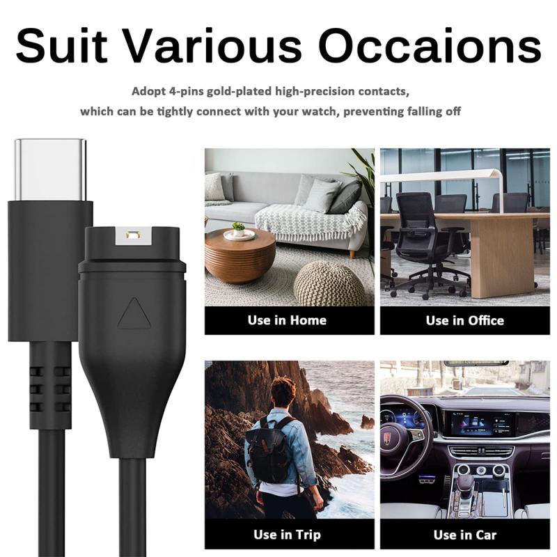 Đế sạc Hdoorlink có cáp USB 1m cho đồng hồ thông minh Garmin Fenix 5 5S 5X 6 6S 6X + Venu Vivoactive 4 3 945 245 45